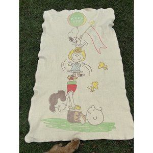 1965 Chatham Peanuts Charlie Brown Snoopy Throw Blanket Keep Fit